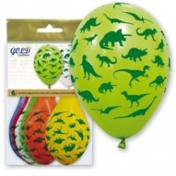 Globos dinosauiros de latex 6 uds 30 cm