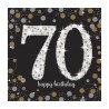 Servilletas 70 cumpleaños en negro y oro 20 uds