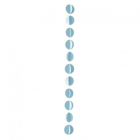 Guirnalda circulos azules de papel 3 metros