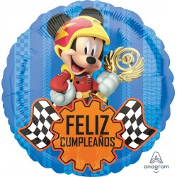 Globo mickey coche feliz cumpleaños 18 45 cm helio o aire