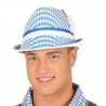 Sombrero octoberfest tiroles azul y blanco