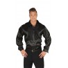 Camisa disco negra chorreras para hombre talla l