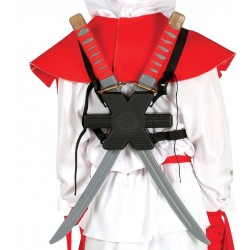 Porta espadas para la espalda ninja samurai con 2 espadas