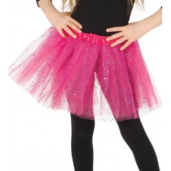 Tutu infantil rosa con brillantina para nina 31 cm