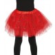 Tutu infantil rojo con brillantina para niña 31 cm
