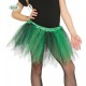Tutu infantil bruja negro y verde con brillantina para niña 31 cm