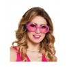 Gafas rosas neon redondas años 50 60 70