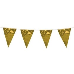 Guirnalda triangular oro metalico de 10 metros