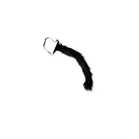 Cola de gato negro con pelo moldeable