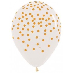 Globos transparentes cofetti dorado lunares oro impreso 12 uds