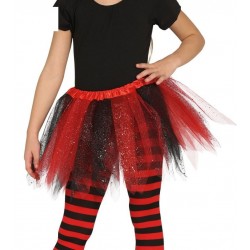 Tutu infantil rojo y negro 31 cm infantil