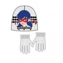 Conjunto gorro guantes ladybug gris talla 54