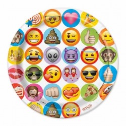 Platos emoticonos emoji la pelicula 23 cm 8 uds