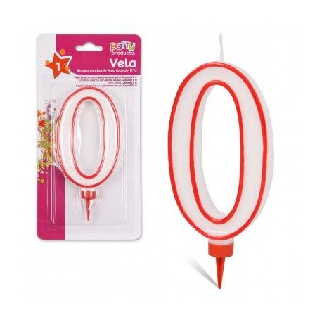 Vela numero 0 gigante 13 cm para tarta cumpleanos