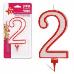 Vela numero 2 gigante 13 cm para tarta cumpleanos