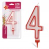 Vela numero 4 gigante 13 cm para tarta cumpleaños