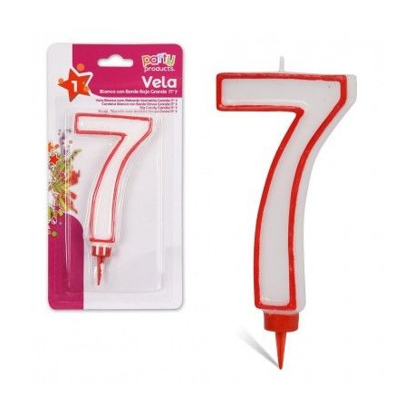 Vela numero 7 gigante 13 cm para tarta cumpleanos