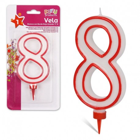 Vela numero 8 gigante 13 cm para tarta cumpleanos