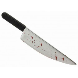 Cuchillo carnicero asesino ensangrentado 48,5 cm