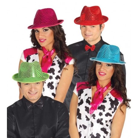 Sombrero gasnter brillos lentejuela color azul