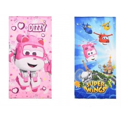 Toalla super wings para playa o piscina 70 x 140 dizzy nina color rosa