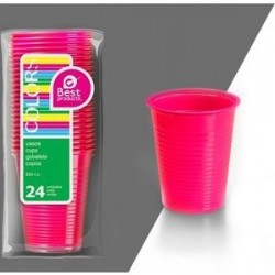 Vasos fucsia plastico baratos 200 cc 24 unidades