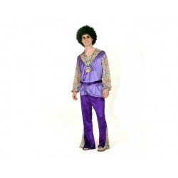 Disfraz hippie morado talla s