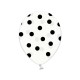 Globos transparentes con lunares negros 6 uds 30 cm