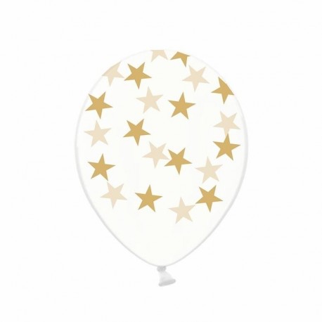 Globos transparentes con estrellas 6 uds de 30 cm