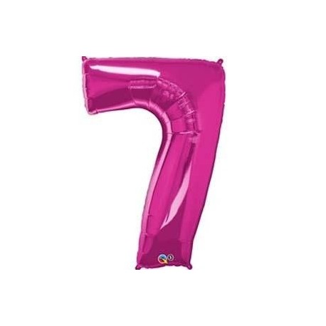 Globo numero 7 rosa de foil para helio o aire 86 x 58 cm