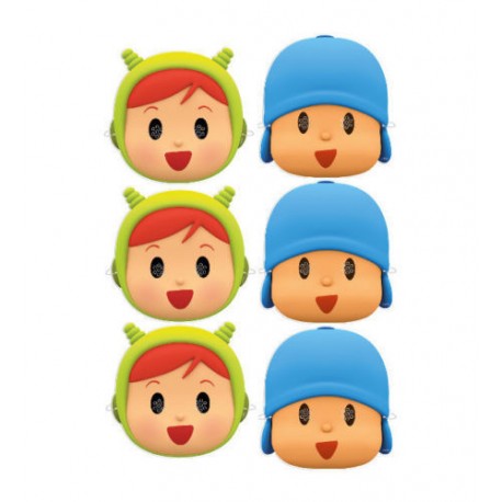 Caretas pocoyo y nina 6 uds de carton