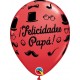 Globo felicidades papa rojo o azul latex 30 cm