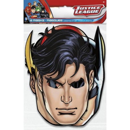 Mascaras liga de la justicia 8 uds carton