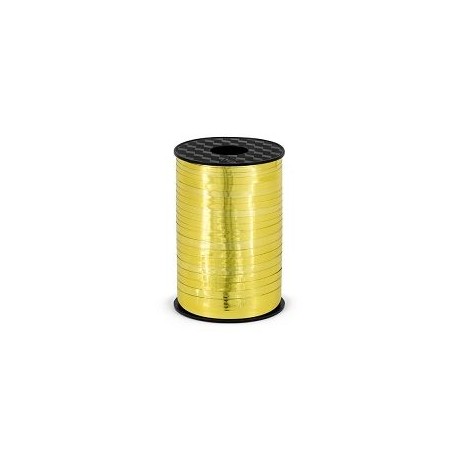 Lazo oro metalico para globos o decoraciones 225 mt x 5 mm