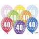 Globos 40 cumpleaños colores 6 uds de 30 cm