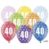 Globos 40 cumpleaños colores 6 uds de 30 cm