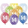 Globos 50 cumpleaños colores 6 uds de 30 cm