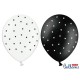 Globos blancos y negros con estrellas 6 uds de 30 cm