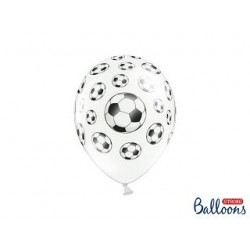 Globos balones de futbol 6 uds de 30 cm