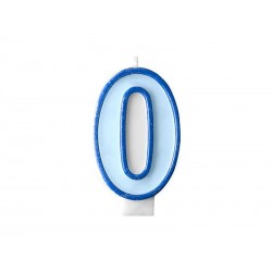 Vela cumpleanos azul numero 0