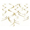 Colgantes espirales oro para decoracion techo 5 uds de 60 cm