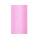 Tul rosa con purpurina rollo 9 mt x 15 cm