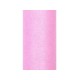 Tul rosa con purpurina rollo 9 mt x 15 cm