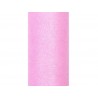 Tul rosa con purpurina rollo 9 mt x 15 cm