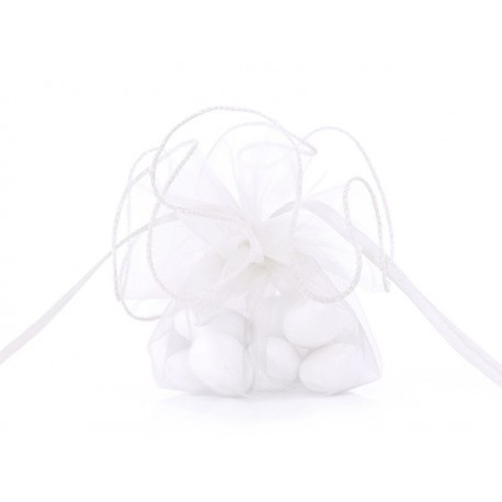 Bolsa de organza blanco para detalles unidad 26 cm