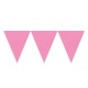 Banderin triangular rosa de papel 4.5 mt x 16 cm guirnalda