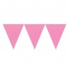 Banderin triangular rosa de papel 4.5 mt x 16 cm guirnalda
