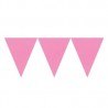 Banderin triangular rosa de papel 4.5 mt x 16 cm guirnalda