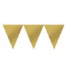 Banderin triangular oro de papel 4.5 mt x 16 cm guirnalda