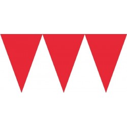 Banderin triangular rojo 45 mt en papel